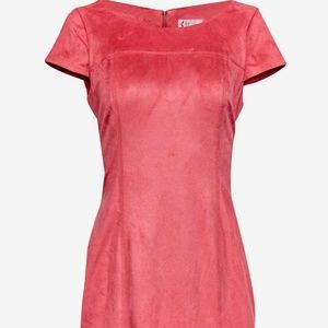 Coral Faux Suede Dress - Size 6